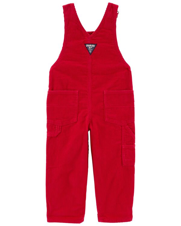 Red Toddler Soft Corduroy Overalls