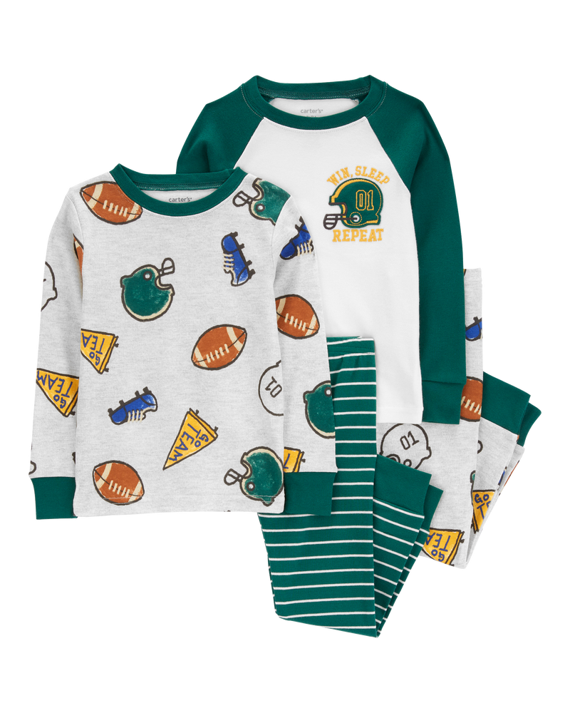 Baby 4-Piece Sports 100% Snug Fit Cotton Pajamas, image 1 of 4 slides