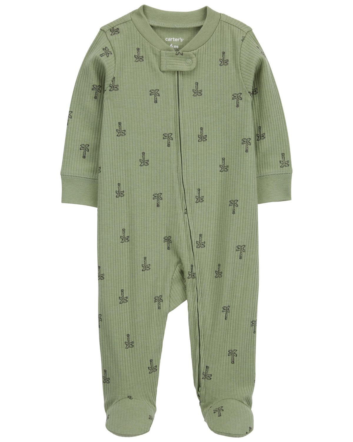 Baby Palm Tree 2-Way Zip Cotton Sleep & Play Pajamas