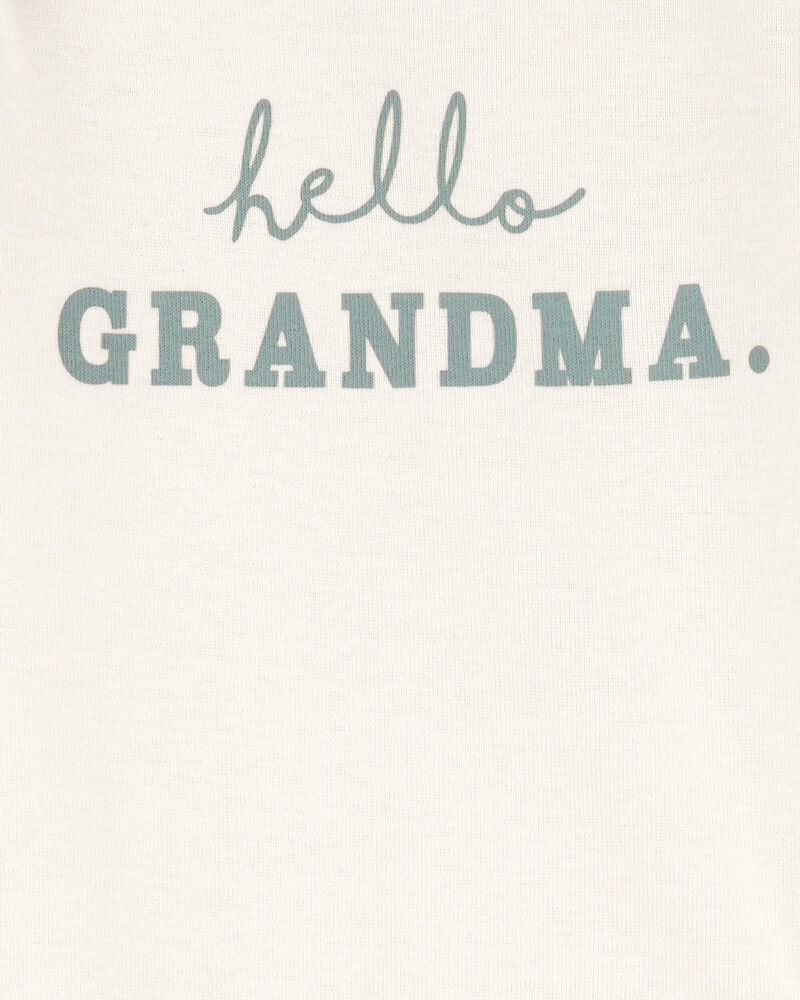 Baby Hello Grandma Announcement Bodysuit, image 2 of 3 slides