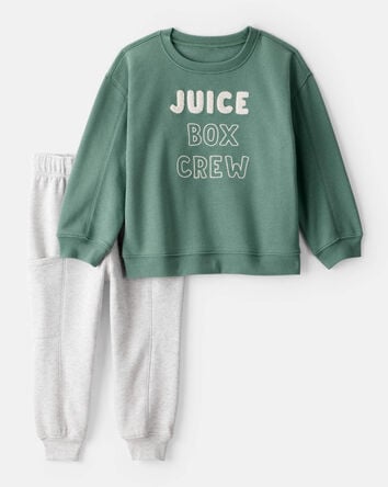 Toddler Boy Juice Box Crew Long-Sleeve Tee & Pant Set - Green, 