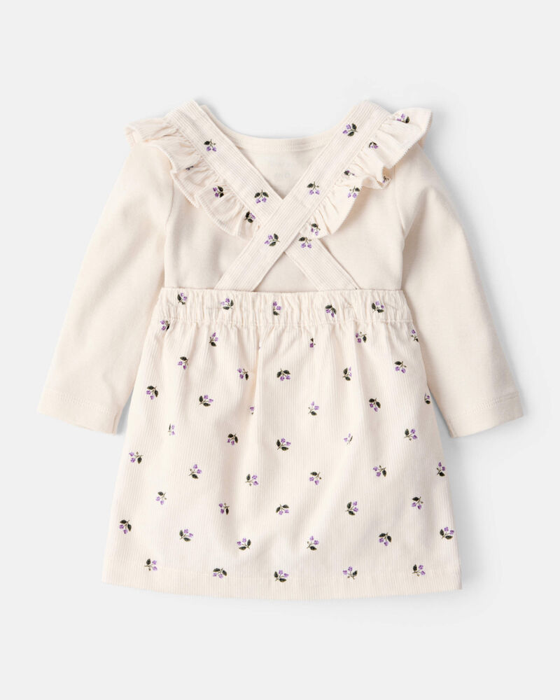 Baby Girl 3-Piece Floral Long-Sleeve Dress Set - White, image 2 of 6 slides