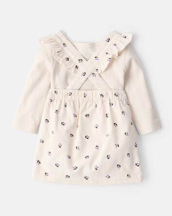 Baby Girl 3-Piece Floral Long-Sleeve Dress Set - White, 