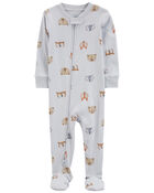Baby 1-Piece Animals 100% Snug Fit Cotton Footie Pajamas, image 1 of 5 slides