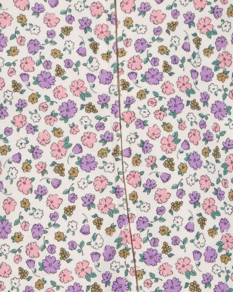 Baby Floral 2-Way Zip Cotton Sleep & Play Pajamas, image 2 of 4 slides