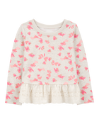 Toddler Heart-Print French Terry Sweater, image 1 of 3 slides
