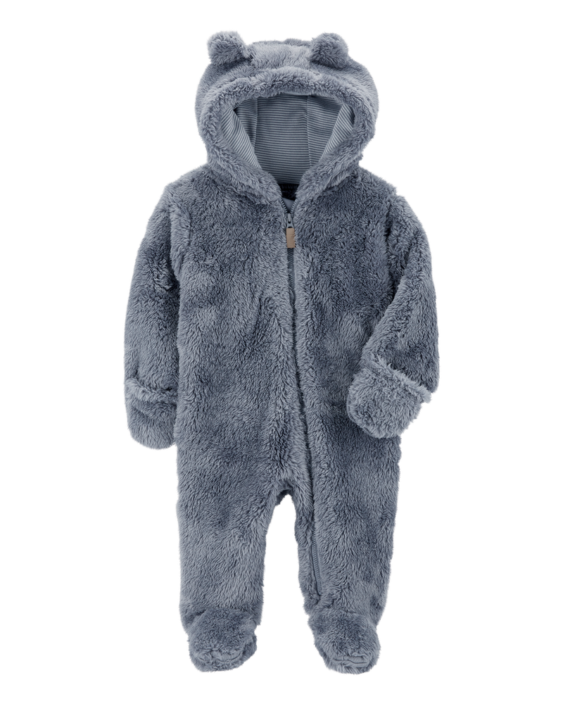 Baby Hooded Sherpa Jumpsuit, image 2 of 4 slides