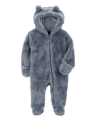 Baby Hooded Sherpa Jumpsuit, image 2 of 4 slides