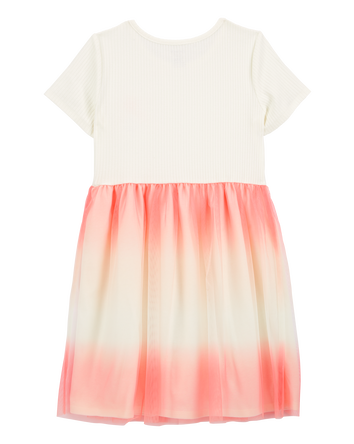 Kid Ombre Short-Sleeve Tutu Dress - Pink, 