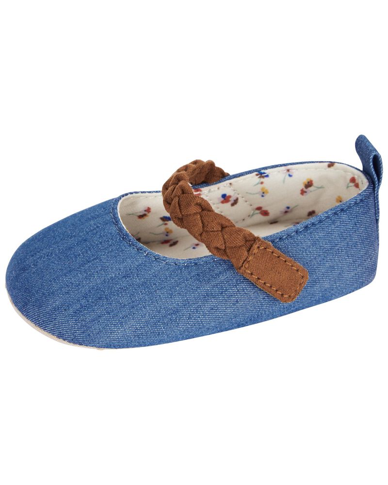 Baby Braided Strap Chambray Shoes, image 6 of 7 slides