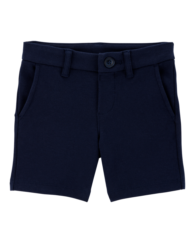 Toddler 3-Pack Ponte Knit Uniform Shorts - Navy, image 2 of 6 slides