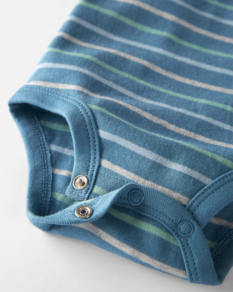 Baby 3-Pack Organic Cotton Rib Bodysuits in Wildlife Print, Geo & Stripes, image 5 of 6 slides