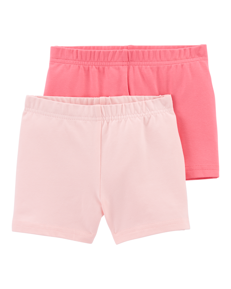 Toddler 2-Pack Pink Bike Shorts, image 1 of 2 slides