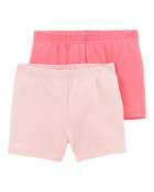 Toddler 2-Pack Pink Bike Shorts, image 1 of 2 slides