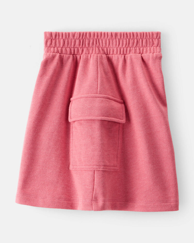 Girls French Terry Cargo Skort - Pink, image 2 of 4 slides