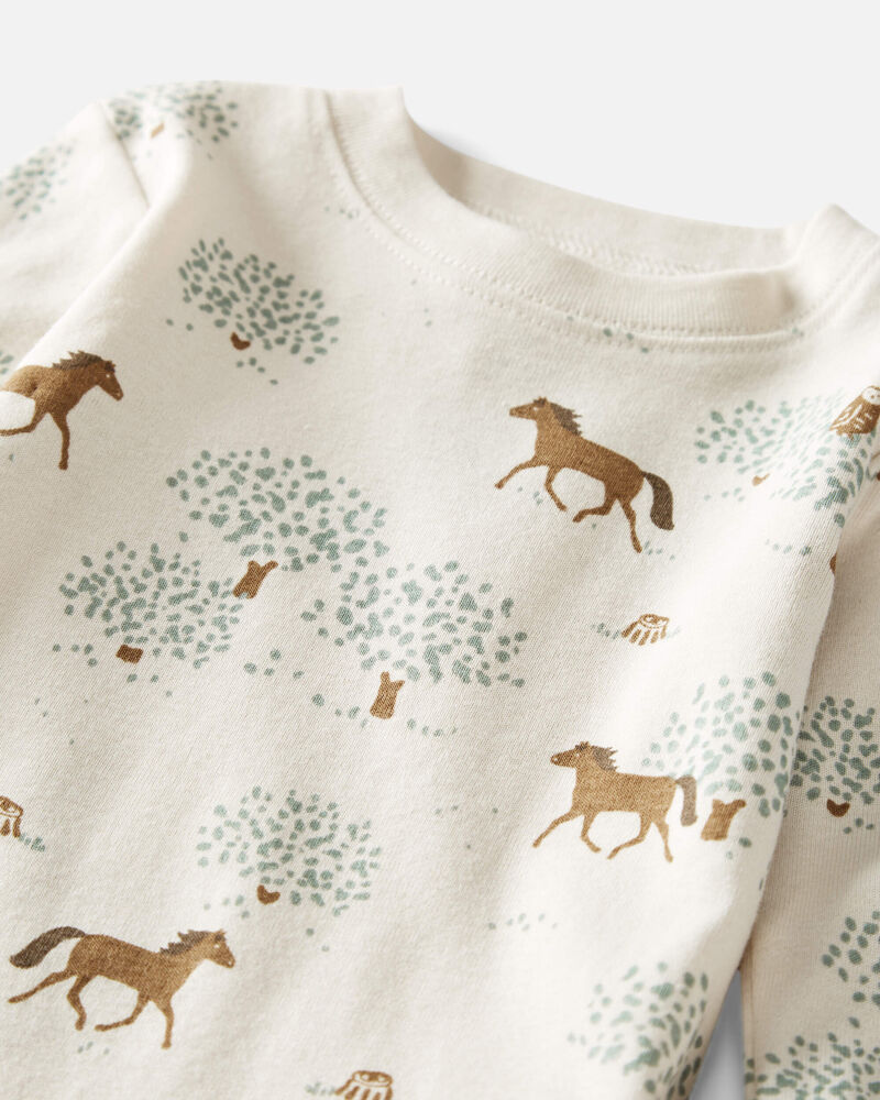 Baby Organic Cotton Pajamas Set in Wild Horses, image 2 of 5 slides