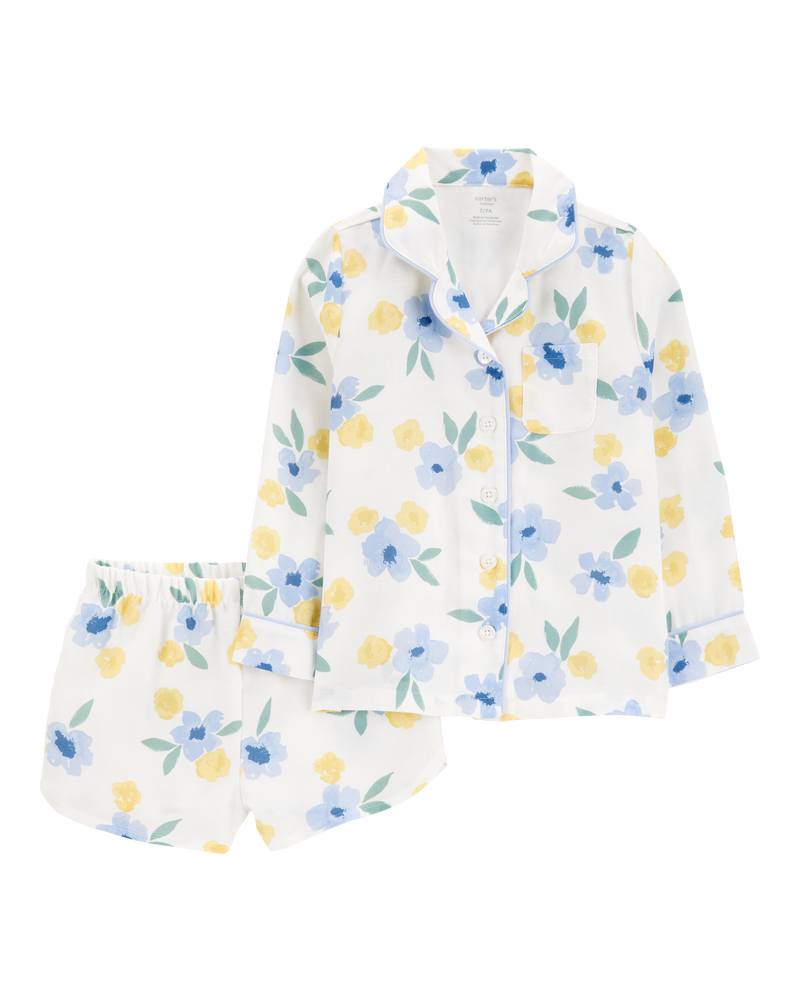 Kid Floral Loose Fit 2-Piece Pajamas, image 1 of 3 slides