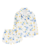 Kid Floral Loose Fit 2-Piece Pajamas, image 1 of 3 slides