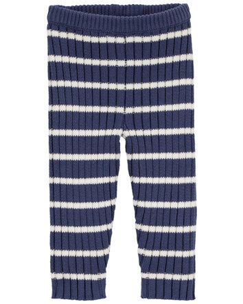 Baby Striped Ribbed Sweater Knit Pants, 