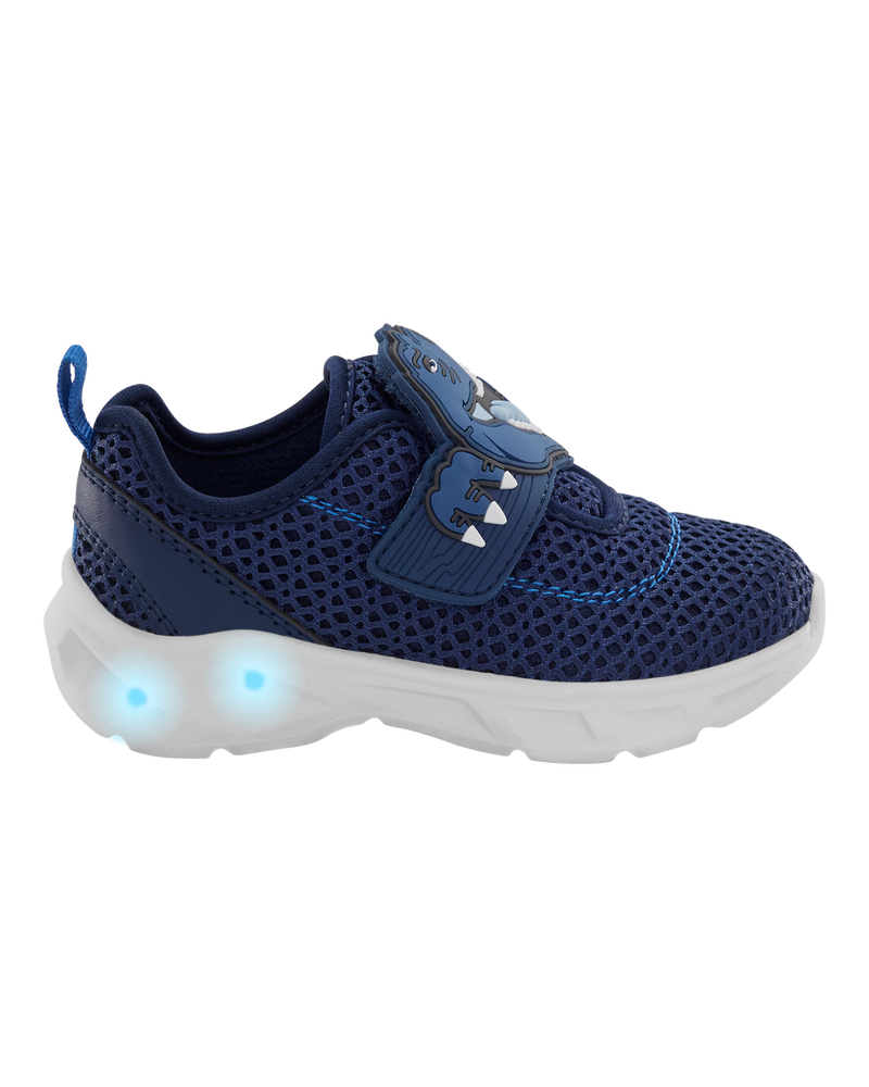 Toddler Dinosaur Light-Up Athletic Sneakers - Navy, image 2 of 8 slides
