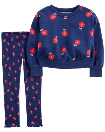 Toddler 2-Piece Apple Sweatshirt & Pant Set, 