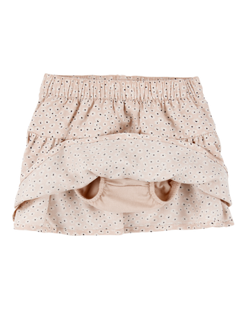 Baby Floral Pull-On Ruffle Skort - Tan, 