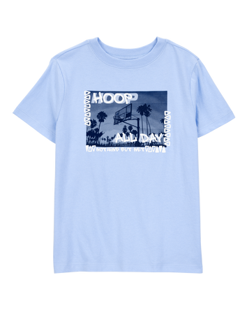 Kid Hoop All Day Short-Sleeve Graphic Tee - Blue, 