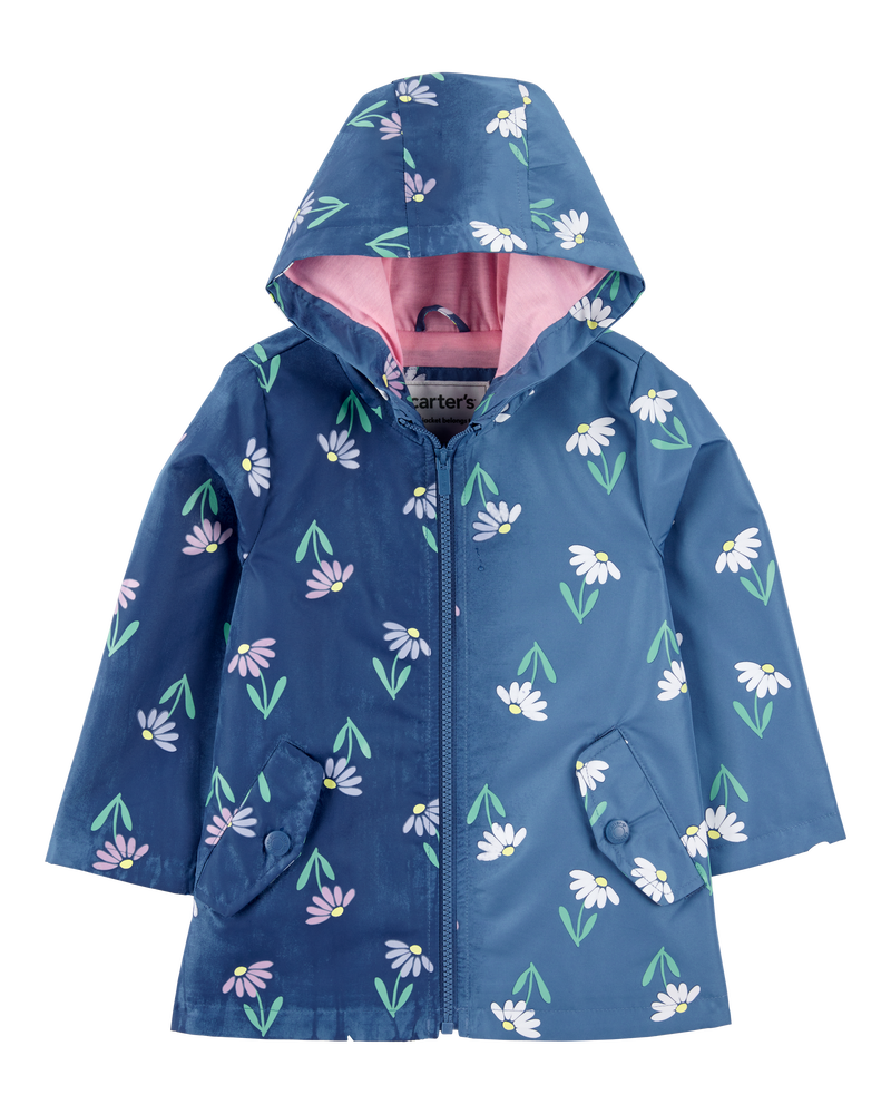 Toddler Color Changing Rain Jacket - Navy, image 2 of 6 slides