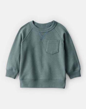 Baby Boy Solid Fleece Long-Sleeve Sweatshirt - Green, 
