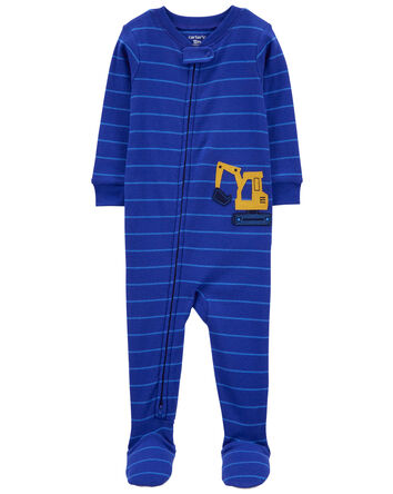 1-Piece Construction 100% Snug Fit Cotton Footie Pajamas, 