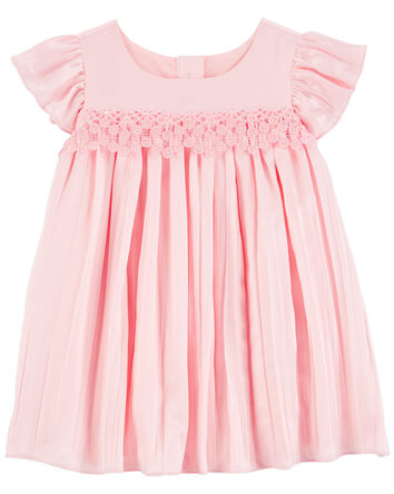 Baby Flutter Pleated Dress, 