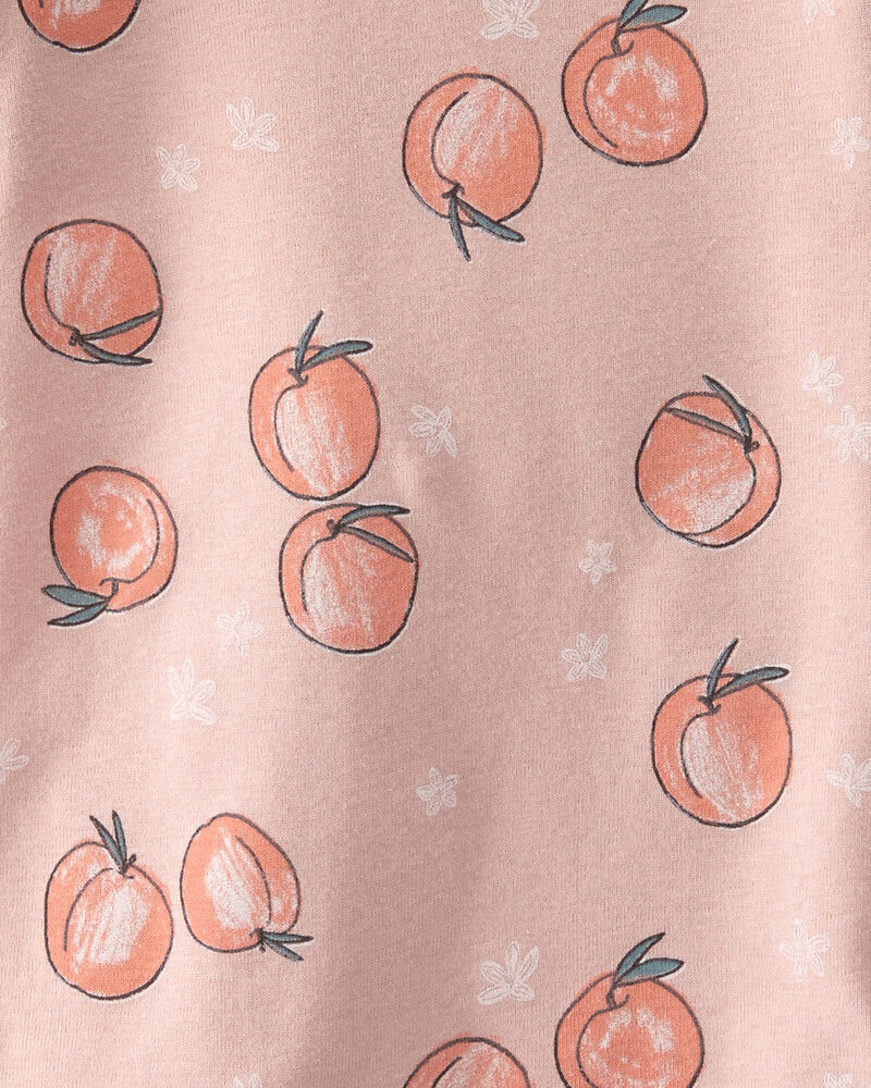 Toddler Organic Cotton Pajamas in Peach Print, image 3 of 5 slides