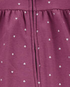 Baby Girl Heart 2-Way Zip Cotton Sleep & Play Pajamas, image 2 of 3 slides