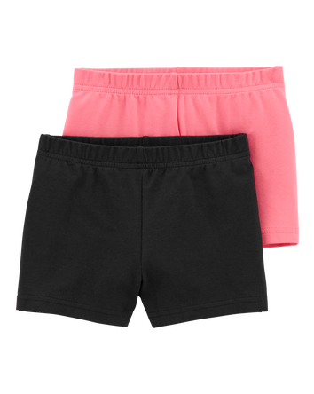 Toddler 2-Pack Pink/Black Bike Shorts, 