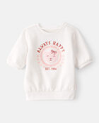 Toddler Girl Bear Short-Sleeve Fashion Top - White, image 1 of 4 slides