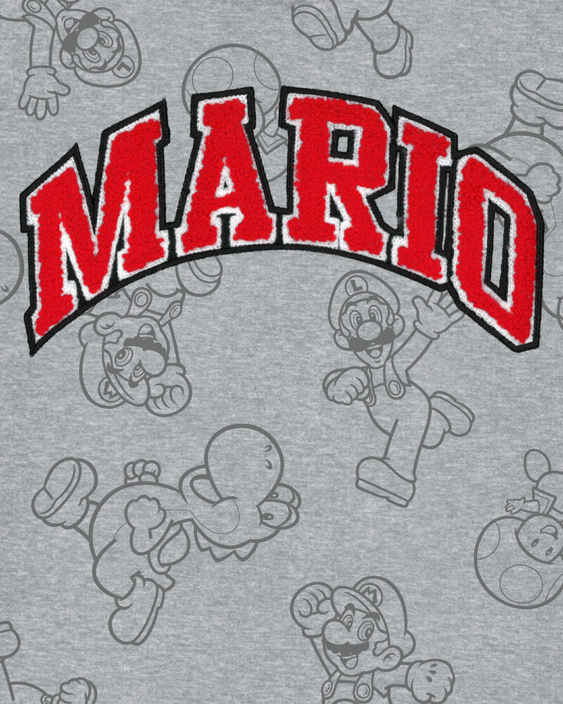 Kid Super Mario Bros Pullover - Grey, image 2 of 2 slides