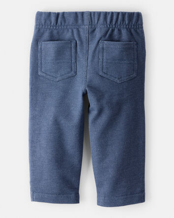 Baby Boy 100% Cotton Pull-On Pants - Blue, 