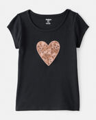 Girls Heart Short-Sleeve Graphic Tee - Black, image 1 of 3 slides