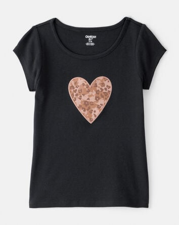 Girls Heart Short-Sleeve Graphic Tee - Black, 