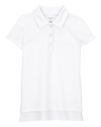 Kid Pique Uniform Polo Shirt - White, 