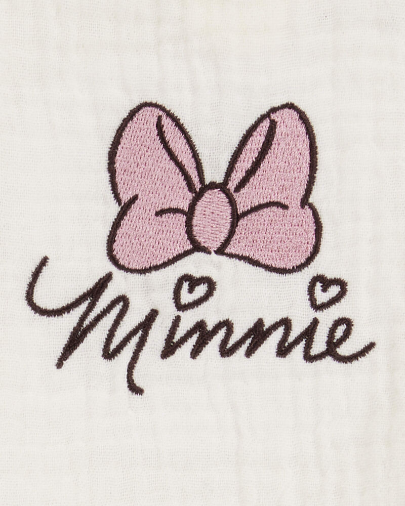 Toddler 2-Piece Minnie Mouse Flutter-Sleeve Gauze Top & Short Set - Cream, image 3 of 3 slides