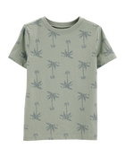 Boys Palm Tree Print Tee - Green, image 1 of 3 slides