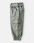 Baby Girl Cotton Cargo Joggers - Green, image 3 of 5 slides