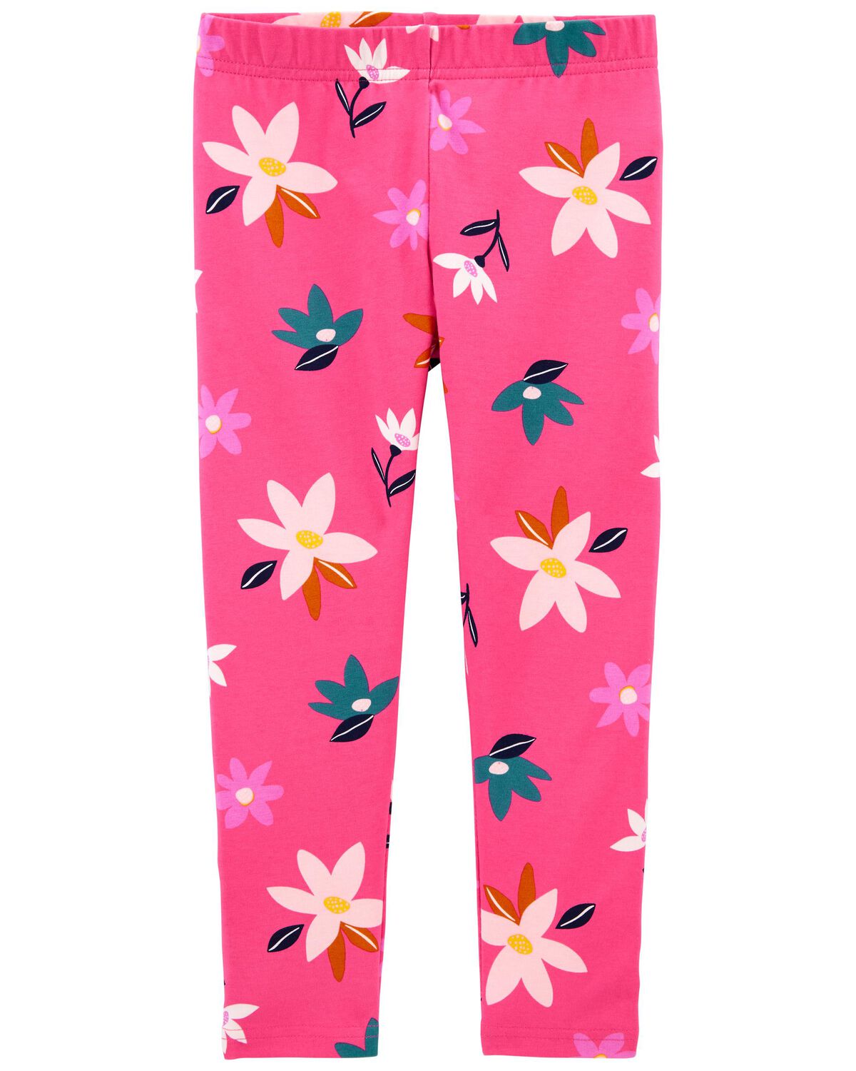 Pink Kid Floral Capri Leggings