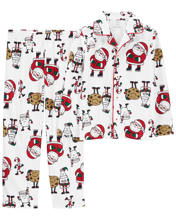 Beige Santa Kid 2-Piece Santa Cookies Coat-Style Pajamas | carters.com