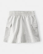 Girls French Terry Cargo Skort - Grey, image 1 of 4 slides