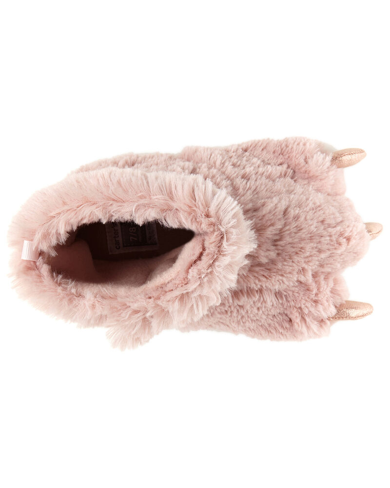 Fuzzy Dinosaur Slipper Shoes, image 4 of 5 slides