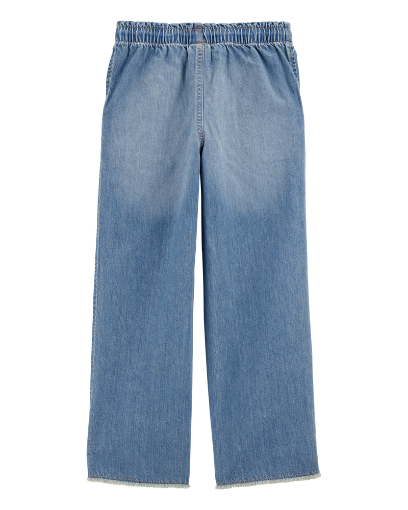 Kid Pull-On Wide Leg Denim Pant - Ozone Wash, image 2 of 4 slides