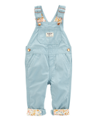Baby Floral Canvas Overalls - Blue, image 1 of 4 slides