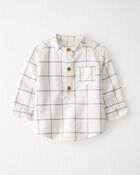 Baby Organic Cotton Plaid Flannel Henley Shirt, image 1 of 4 slides